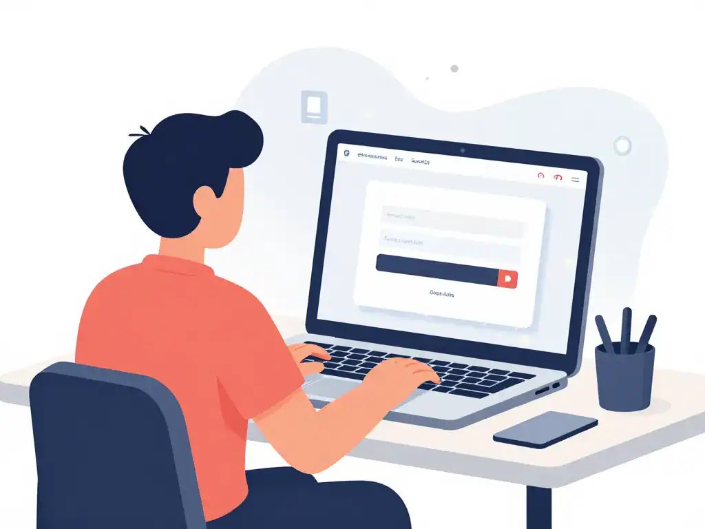 Écran d'ordinateur affichant la page de connexion à l'espace inscrit du CNED