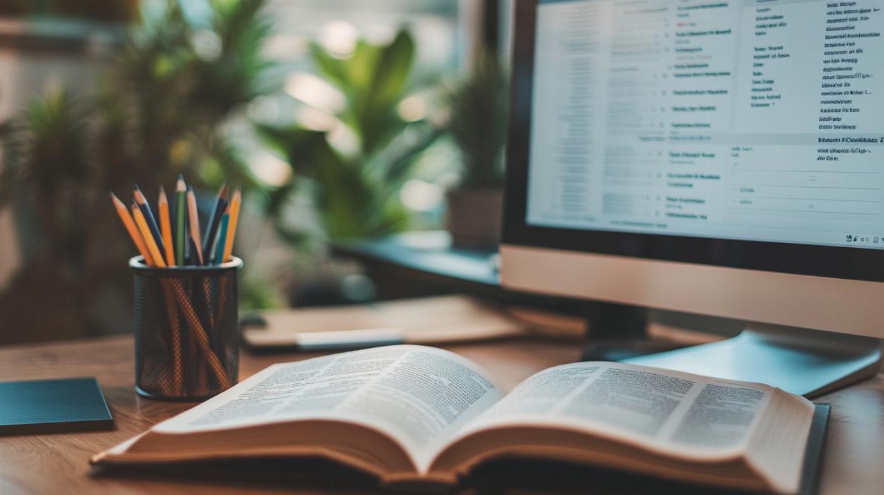 Personne relisant un e-mail professionnel avant son envoi